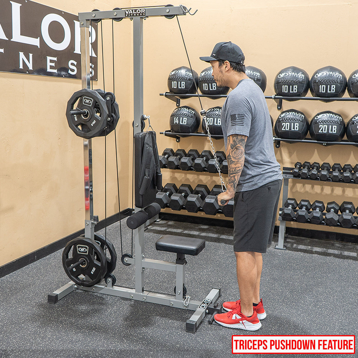 Valor Fitness Lat Crunch Lat Pushdown Pull Down Dumbbell Lat Pull