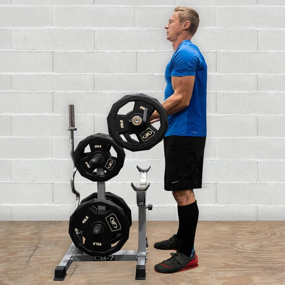 Ez Curl Bar Rack Barbell Set Rack Dual Curl Station Weight Plate