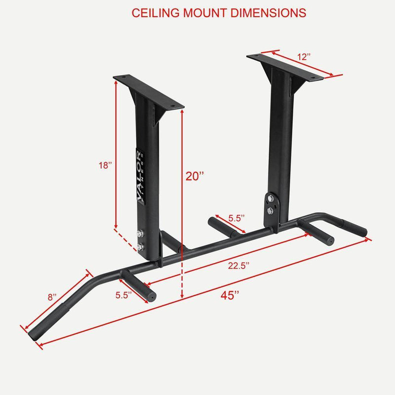 Ceiling Mounted Multi-Grip Pull-Up Bar