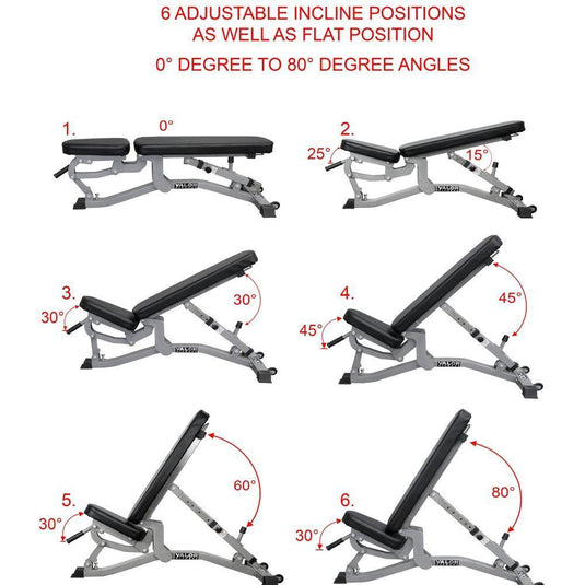 Weight Bench Press Machine - 11 Adjustable Positions Flat Incline
