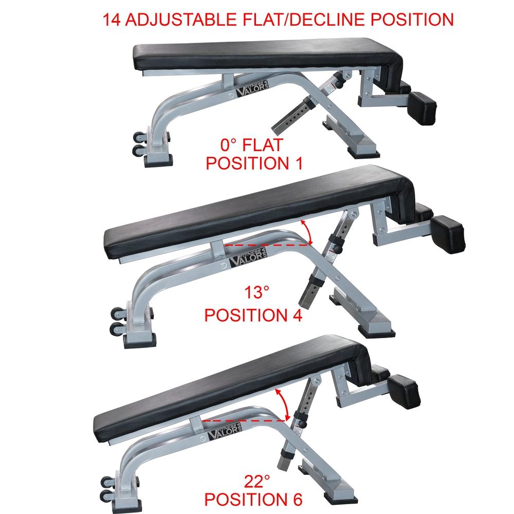 Valor Fitness DF-1, Decline/Flat Bench