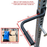 Valor Fitness MB-A, Dip Handles for BD-7 & BD-33 Power Racks