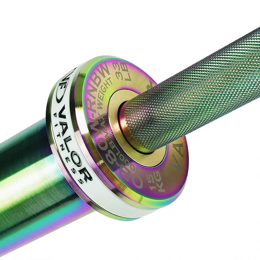 OB-80W-RNBW, Rainbow Titanium Needle Bearing Women's Barbell