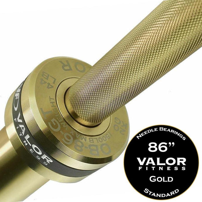 Valor Fitness OB-86-GT, Men's Gold Titanium Needle Bearing Barbell