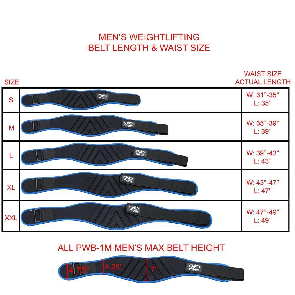 Valor Fitness PWB, Men's Weightlifting Belt (Multiple sizes, colors)