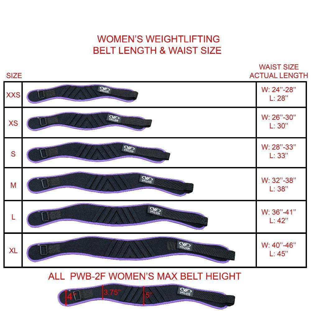 Valor Fitness PWB, Women's Weightlifting Belt (Multiple sizes, colors)