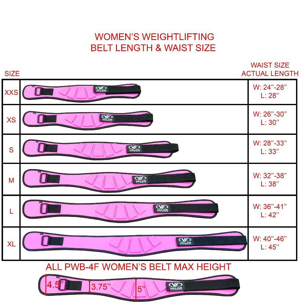 Valor Fitness PWB, Women's Weightlifting Belt (Multiple sizes, colors)