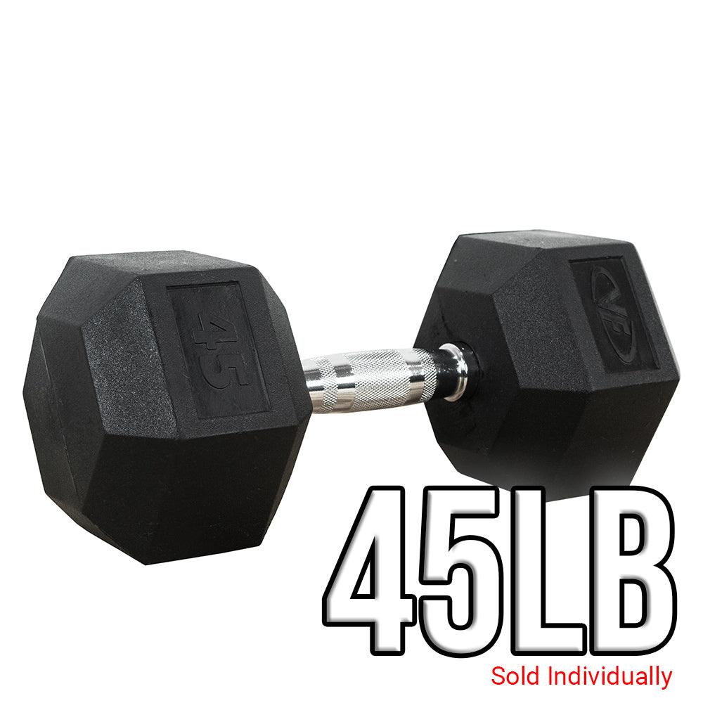 Valor Fitness RH, Rubber Hex Dumbbells