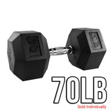 Valor Fitness RH, Rubber Hex Dumbbells