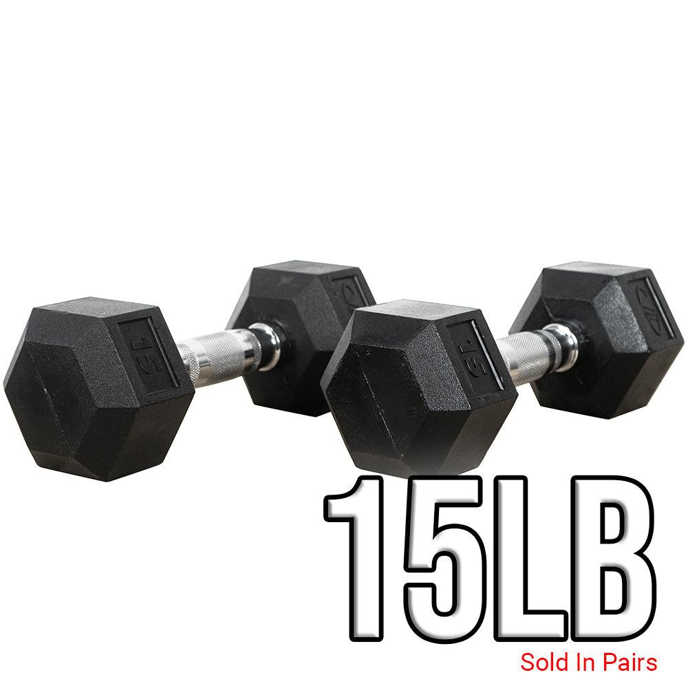 Valor Fitness RH, Rubber Hex Dumbbells