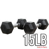 Valor Fitness RH, Rubber Hex Dumbbells