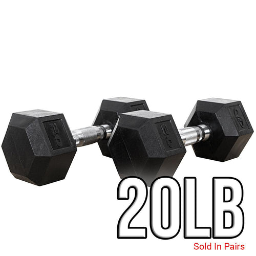 Valor Fitness RH, Rubber Hex Dumbbells