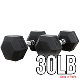 Valor Fitness RH, Rubber Hex Dumbbells