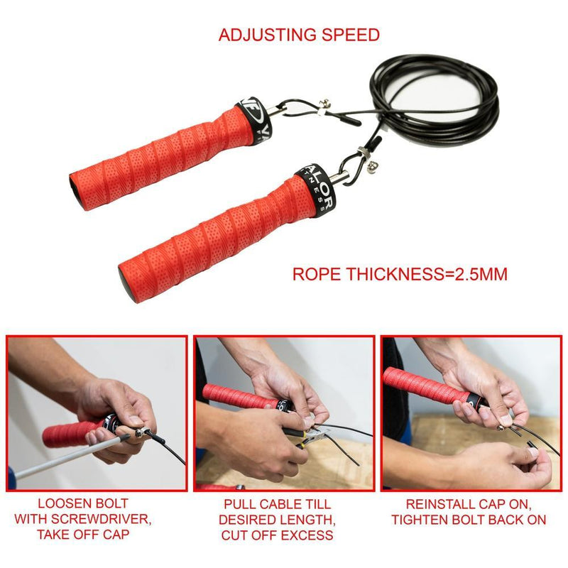 Load image into Gallery viewer, Valor Fitness SR-2A, Adjustable Speed Rope (2.5mm Cable)
