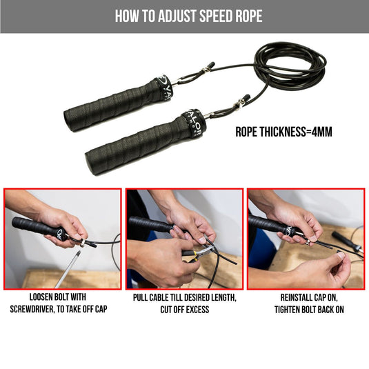 SR-4A, Adjustable Speed Rope (4mm Cable)