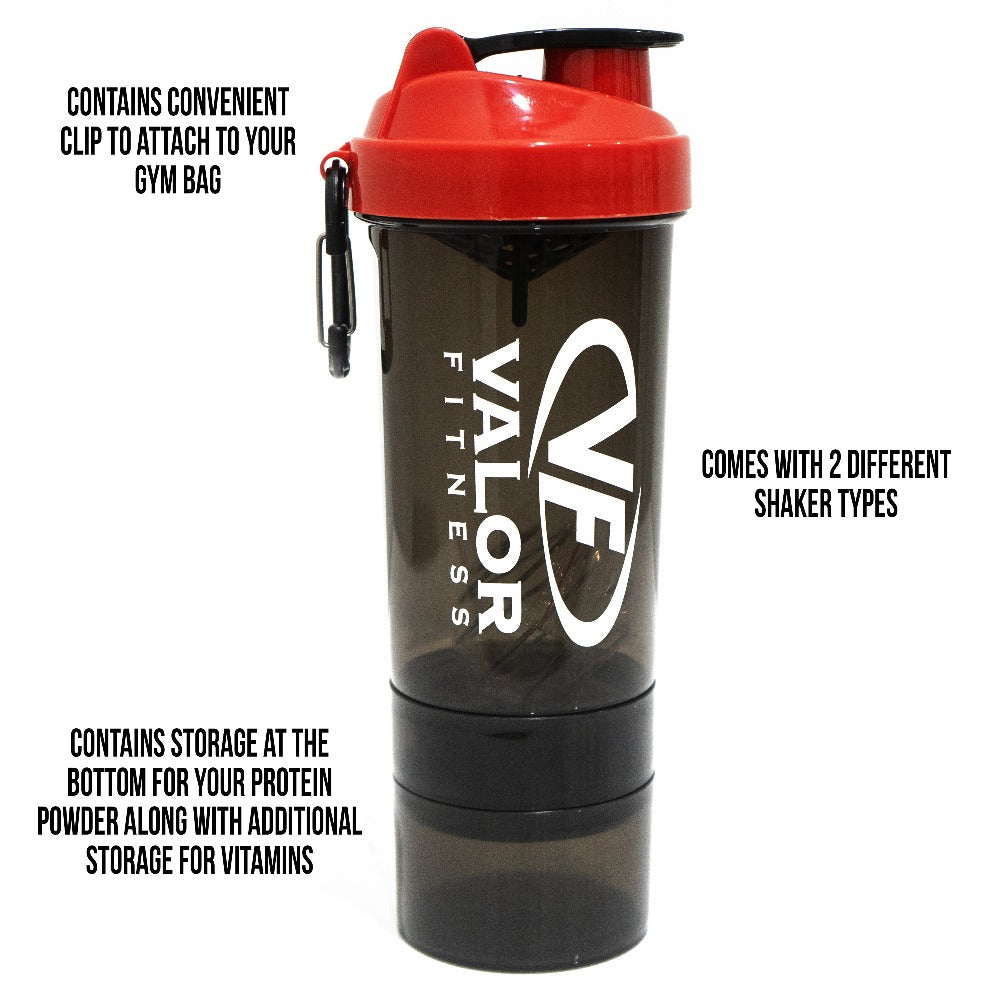 Premium Shaker Bottle 20oz w/ Powder, Vitamin Storage